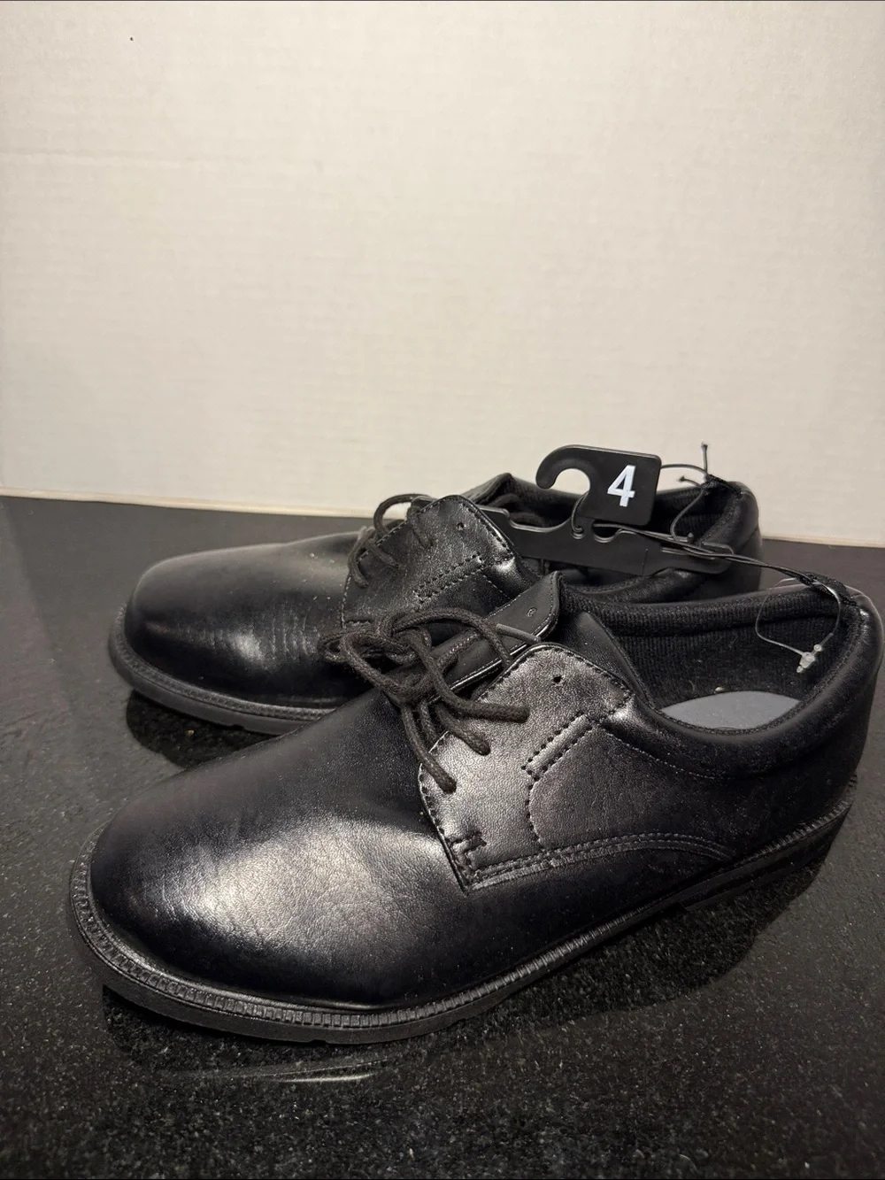 NEW! Wonder Nation Boys School Oxford Dress Shoes Size 4 Black
